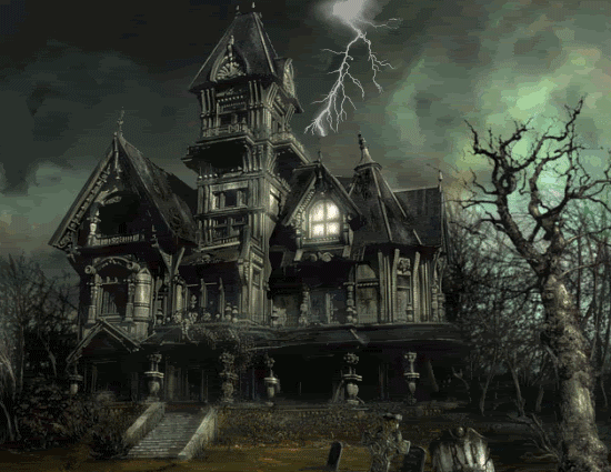 Haunted House Halloween Card