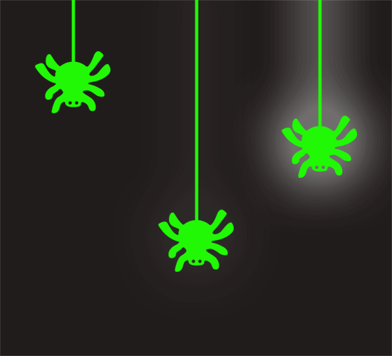 Glowing Spiders.