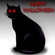Black Cat Halloween Greeting.