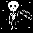 Cute Dancing Skeleton Halloween Ecard.