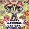 National Cat Day Abstract Colorful Cat.