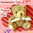 Cute Thank You Wish On Sweetest Day.