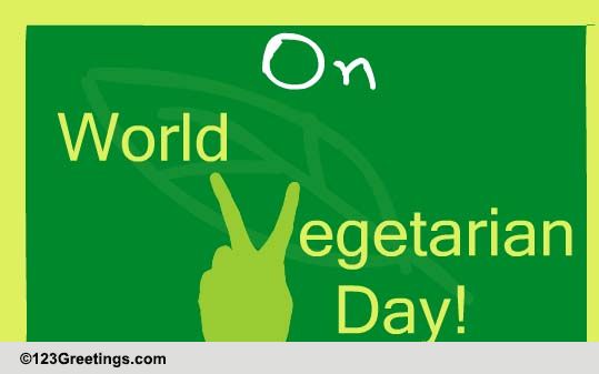 A Simple World Vegetarian Day Card.