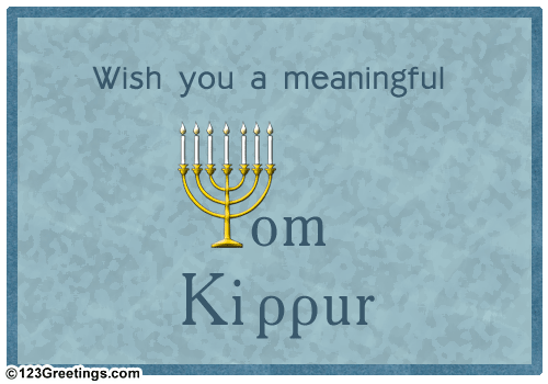 A Meaningful Yom Kippur...