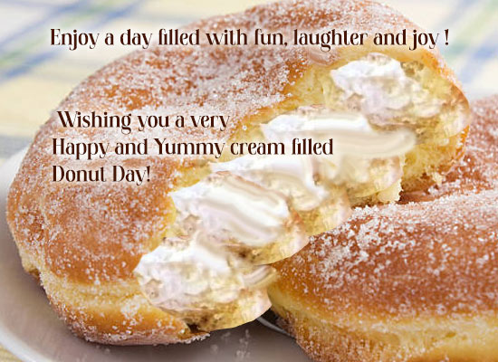 Enjoy Yummy Cream Filled Donut Day!