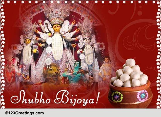 Wish Shubho Bijoya With Sweets Free Shubho Bijoya eCards  123 Greetings