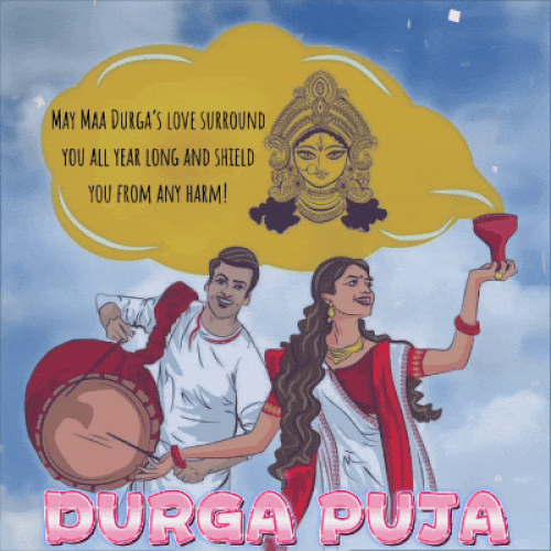 Durga Puja Message Card For You.