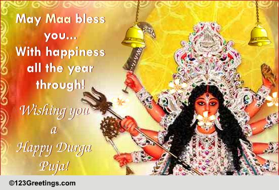 May Maa Bless You... Free Happy Durga Puja eCards, Greeting Cards | 123 ...