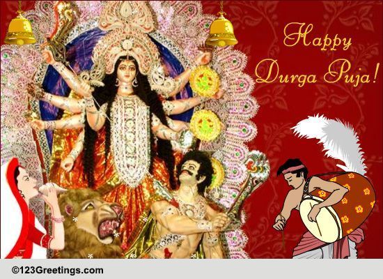 As Maa Durga Arrives... Free Happy Durga Puja eCards, Greeting Cards ...