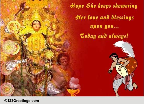 Rejoice In The Spirit Of Durga Puja. Free Happy Durga Puja eCards | 123 ...