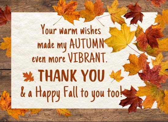Fall Magic Thanks Your Wish Made My Autumn Vibrant. Free Thank You eCards, Greeting Cards ...