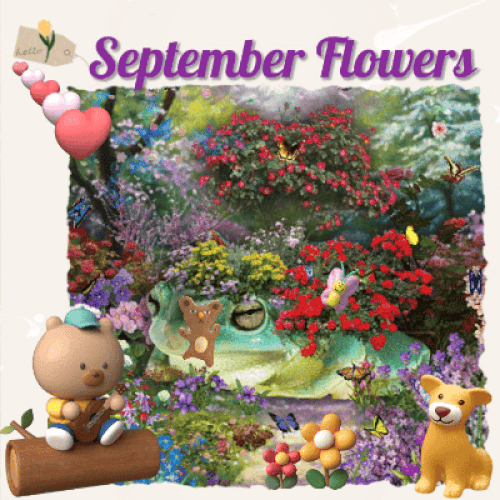 Hello September Flowers Card For You.