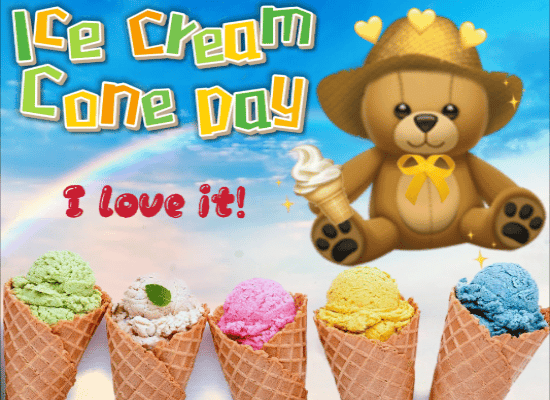 A Cute Ice Cream Cone Day Card.