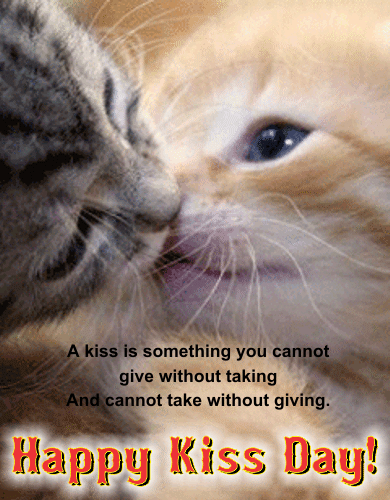 A Kiss Day Ecard Just For You.