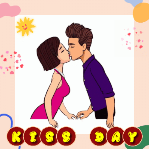 Happy Kiss Day Card For You.