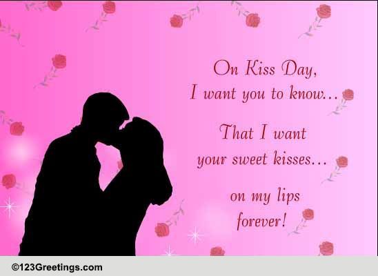 Карточка с поцелуями. Картинки Happy Kiss Day. Песня Sweet Kiss.