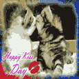 A Cute Kitty Kiss Day Card.