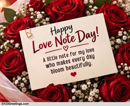 For The One You Love On Love Note Day
