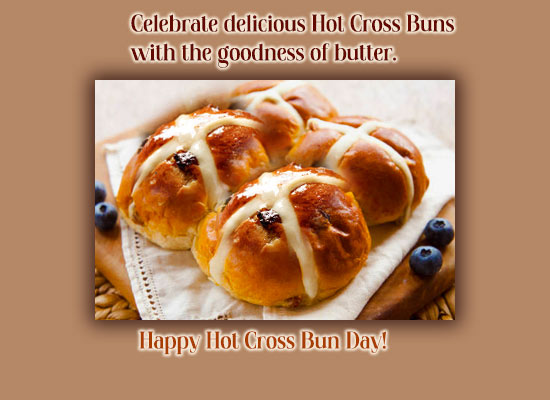 Delicious Hot Cross Bun With Butter!