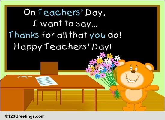 Happy Teachers' Day Greetings. Free Teachers' Day (India) eCards | 123 ...