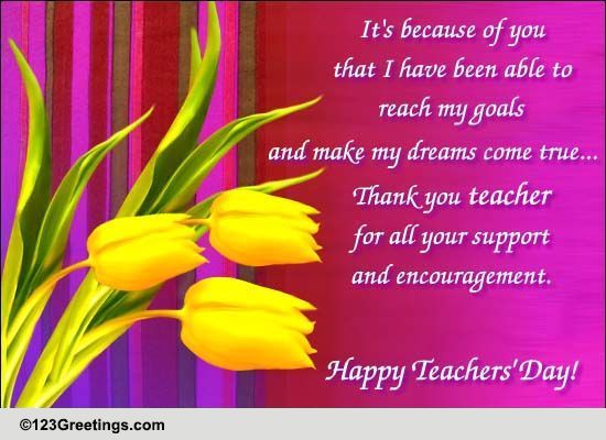 It's Because Of You... Free Teachers' Day (India) eCards, Greeting ...