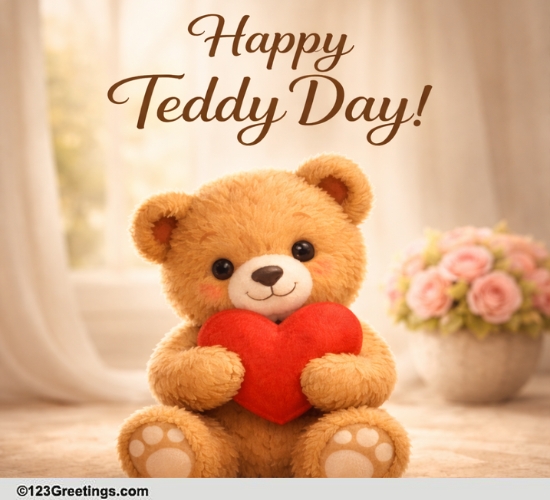 A Cute Card To Wish Teddy Day