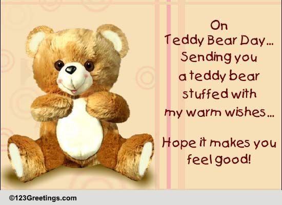 Stuffed With Warm Wishes... Free Teddy Bear Day eCards, Greeting Cards ...