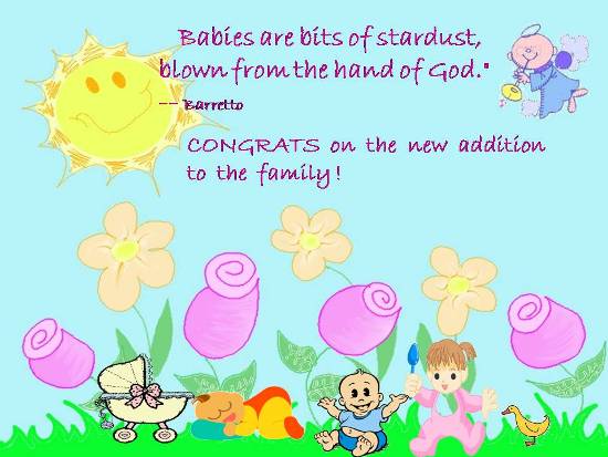 Congrats On The Birth Of A Baby. Free Family Additions eCards 123 