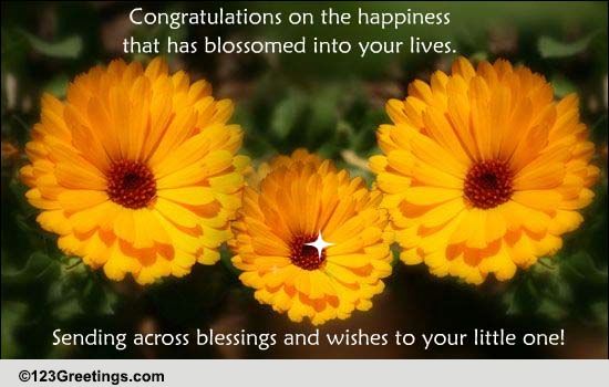 A New Member Has Blossomed... Free Family Additions eCards | 123 Greetings