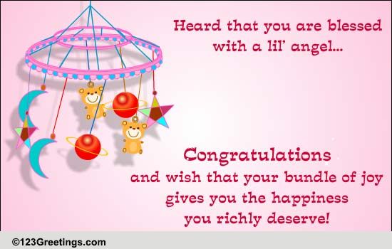 Congrats On The Birth Of An Angel! Free Family Additions eCards | 123 ...
