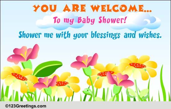 baby shower invitation wishing well clipart