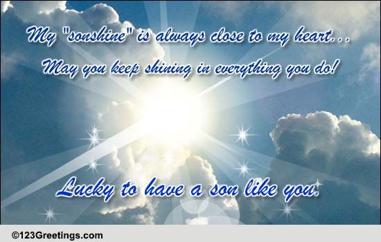 For My "Sonshine"!