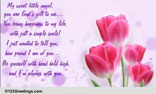 For My Sweet Little Angel! Free Son & Daughter eCards | 123 Greetings