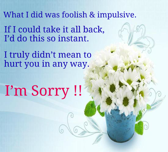 If Sorry Can Change Things For Us.