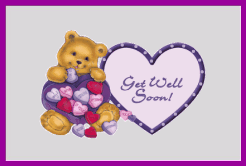 Get Well Soon With Hearts.