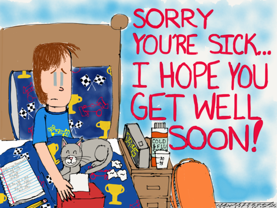 Sorry Youre Sick Free Get Well Soon Ecards Greeting Cards 123 Greetings 