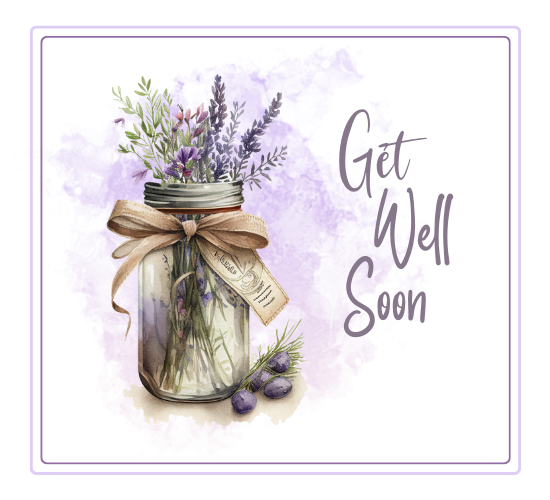 Jar Of Flowers Get Well Soon Card.
