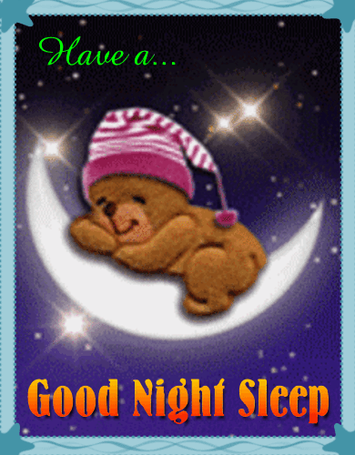 A Cute Bear Says Good Night.