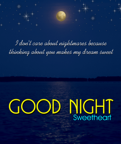 Good Night Sweetheart Card.
