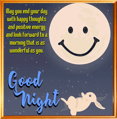 A Good Night And Happy Thoughts Card.