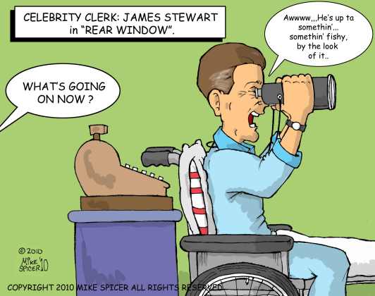 Celebrity Clerk James Stewart.