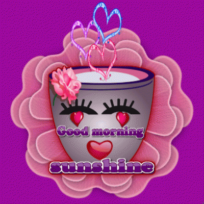 A Pink Cup And Flowers For You.