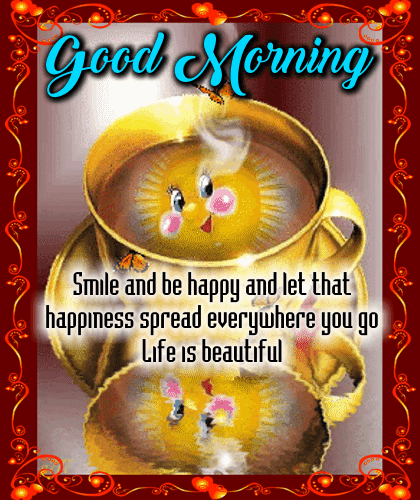 A Morning Smile And Be Happy Ecard.