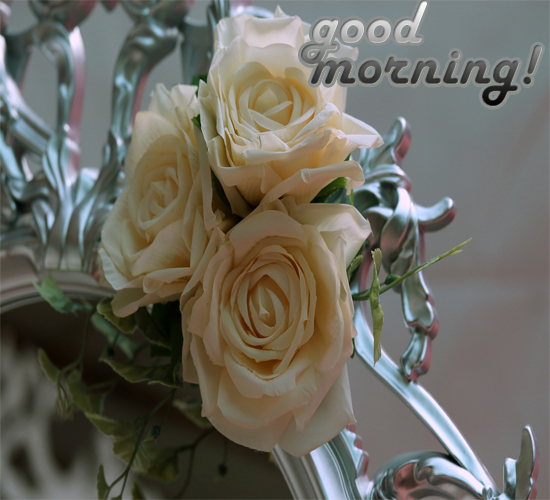 Morning Wishes With Rose Flowers.