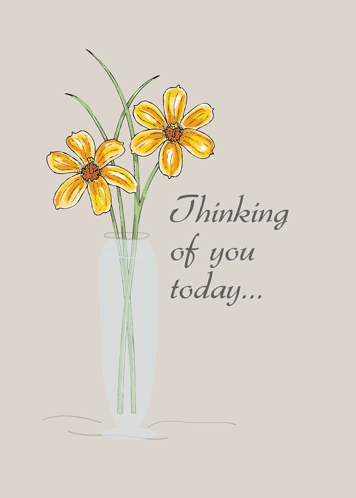 Thinking Of You Vase And Daisies.