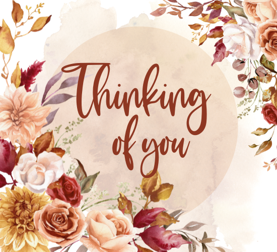 Thinking Of You Floral Card.