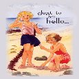 Vintage Girls On Beach To Say Hello!