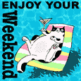 Enjoy The Weekend Poolside Cat!!