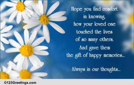 Always In Our Thoughts... Free Sympathy & Condolences eCards | 123 ...