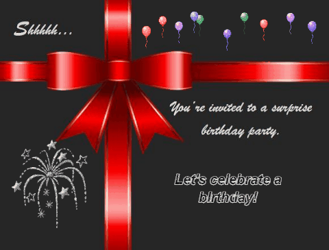 Invitation For Surprise B’day Party.